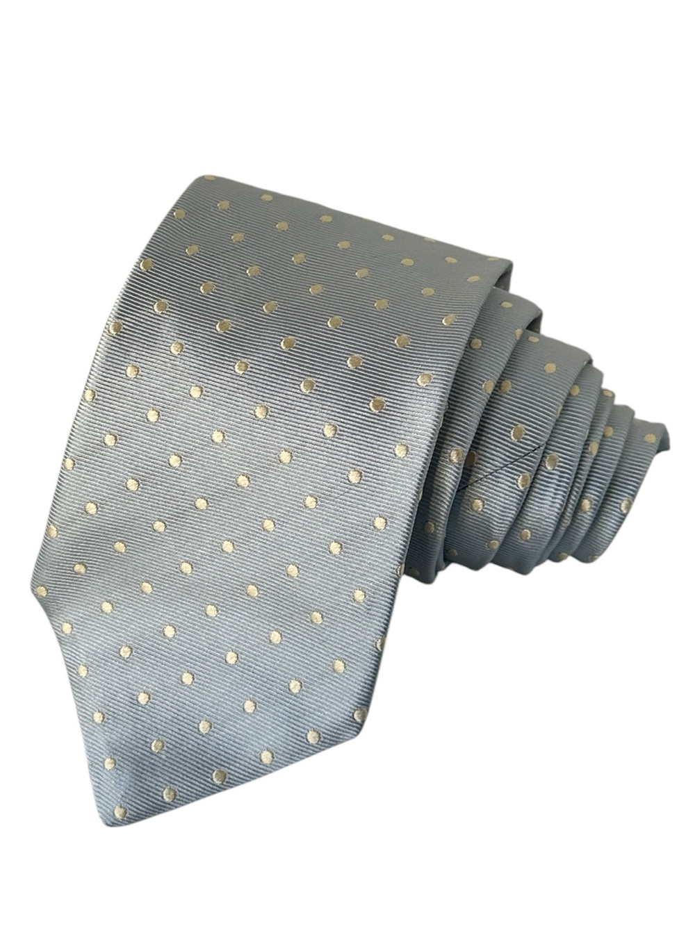 Ermenegildo Zegna Light Blue Polka Dot 100% Silk Tie Italy